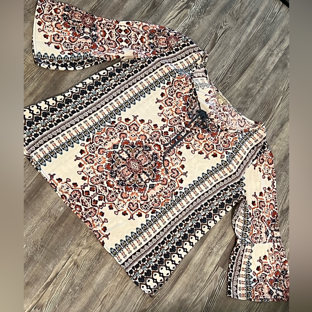 ENERGE | Women’s Boho 3/4 Sleeve Top
